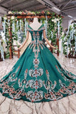 Simple Green Satin Short Sleeve Ball Gown Lace up with Applique Beads Quinceanera Dresses RJS792 Rjerdress