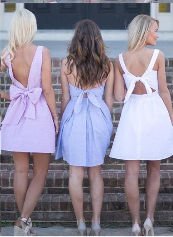 Simple Open Back Above Knee Cheap Short Homecoming Dress Lavender Open Back Cocktail Dress Rjerdress
