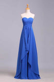 Simple Party Dresses Sweetheart Ruffled Bodice A Line Floor Length Chiffon Rjerdress