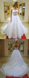 Simple Sweetheart Zipper Back Long Ivory Lace Wedding Dresses Rjerdress