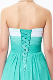 Simple Unique Ombre Green Spaghetti Straps Sweetheart A-Line Chiffon Prom Dresses UK RJS362 Rjerdress