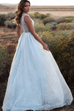 Sky Blue Sleeveless V-neck Long Prom Dresses Uk BD0405 Rjerdress