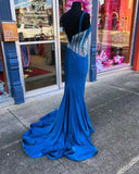 Mermaid One Shoulder Prom Dress with Rhinestones