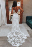 Spaghetti Strap Beach Wedding Dresses Lace Sweetheart Boho Wedding Dresses Rjerdress