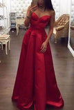 Spaghetti Straps High Low Red A-line Plus Size Women Dresses Simple Cheap Prom Dresses RJS738