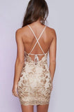 Spaghetti Straps Homecoming Dresses Chiffon With Applique Open Back Rjerdress