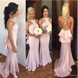 Special Mermaid Long Pink Bridesmaid Dress with Open Back RJS618 Rjerdress
