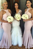 Special Mermaid Long Pink Bridesmaid Dress with Open Back RJS618