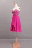 Splendid A Line Short/Mini Hoco Dresses Beaded Bodice With Layered Chiffon Skirt