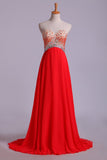 Splendid Sweetheart Party Dresses A Line Chiffon With Beads Open Back Rjerdress