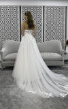 Strapless A Line Wedding Dresses Beautiful Lace Beach Bride Dresses Rjerdress