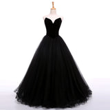 Strapless A-line Long V-Neck Tulle Burgundy Sleeveless Floor-Length Prom Dresses RJS269 Rjerdress