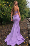 Strapless Mermaid Lavender Satin Prom Dresses/Evening Dresses/Formal Dress Rjerdress