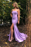 Strapless Mermaid Lavender Satin Prom Dresses/Evening Dresses/Formal Dress Rjerdress