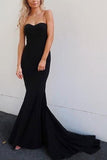 Strapless Mermaid Prom Gowns with Sweep Train Navy Blue Backless Prom Dresses RJS488 Rjerdress