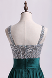 Straps A Line Short/Mini Hoco Dress Beaded Bodice With Pleated Waistband Chiffon Rjerdress