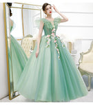 Stunning Off The Shoulder Ball Gown Quinceanera Dresses Tulle 3D Flowers Prom Dresses