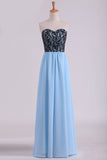 Sweetheart A Line Floor Length Chiffon Party Dress With Black Lace Rjerdress