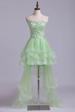 Sweetheart A Line High Low Hoco Dress Beaded Tulle Rjerdress