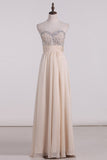 Sweetheart A Line Party Dresses Beaded Bodice Chiffon Floor Length Rjerdress