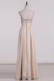 Sweetheart A Line Party Dresses Beaded Bodice Chiffon Floor Length Rjerdress