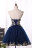 Sweetheart A Line/Princess Hoco Dress With Applique Tulle Rjerdress
