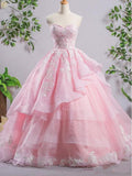 Sweetheart A Line/Princess Prom Dress With Applique Tulle Rjerdress
