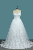 Sweetheart A Line Tulle Bridal Dresses With Applique Court Train