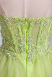 Sweetheart A Line Tulle Hoco Dress With Beads & Applique Rjerdress
