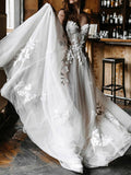 Sweetheart A Line Tulle With Applique  Wedding Dresses Rjerdress