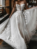 Sweetheart A Line Tulle With Applique  Wedding Dresses