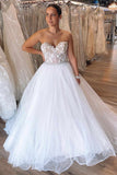 Sweetheart Ball Gown Tulle Wedding Dresses With Applique