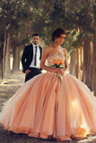 Sweetheart Ball Gown Wedding Dresses Beaded Bodice Tulle, Sleeveless Quinceanera Dresses