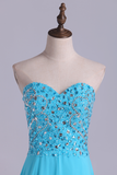 Sweetheart Beaded Bodice Intricately Detailed With Matching Beading Chiffon A-Line Party Dress Rjerdress