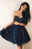 Sweetheart Beading With Appliques Knee Length Tulle Homecoming Dress Rjerdress