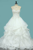 Sweetheart Bridal Dresses A Line Organza With Beaded Bodice