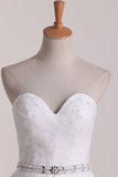 Sweetheart Bridal Dresses A Line Tulle With Applique Sweep Train Rjerdress