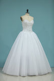 Sweetheart Bridal Dresses Ball Gown Tulle White Zipper Back Floor-Length Rjerdress