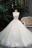 Sweetheart  Floor Length Bridal Dress Tulle Lace Up With Beads Sequins Appliques