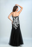 Sweetheart Formal Dresses Mermaid Tulle Floor Length With Applique Rjerdress