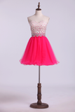 Sweetheart Hoco Dresses A-Line Beaded Bodice Tulle