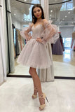Sweetheart Homecoming Dresses A Line Tulle Sequin Short/Mini