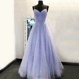 Sweetheart Neck Spaghetti Straps Lavender Beaded Prom Dresses Long Evening Dresses RJS625 Rjerdress