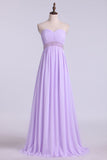 Sweetheart Neckline Ruched Upper Bodice Party Gown Chiffon Floor Length Rjerdress