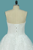 Sweetheart Organza A Line Bridal Dresses With Applique And Beads Sweep Train Rjerdress
