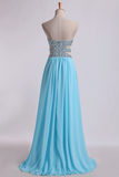 Sweetheart Party Dresses A-Line Chiffon Floor Length With Beading/Sequins Rjerdress