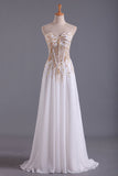 Sweetheart Party Dresses A Line Chiffon With Beading Floor Length Rjerdress