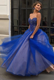 Sweetheart Prom Dresses Tulle Ball Gowns With Beadings Floor Length Rjerdress