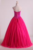 Sweetheart Quinceanera Dresses Floor-Length Tulle Ball Gown Lace Up Rjerdress