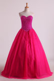 Sweetheart Quinceanera Dresses Floor-Length Tulle Ball Gown Lace Up Rjerdress